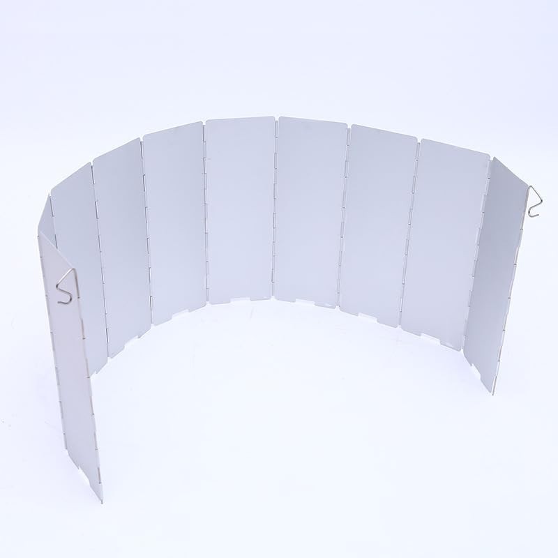 SPPHONEIX 10-Plate Foldable Aluminum Wind Shield for Camping Cookers and