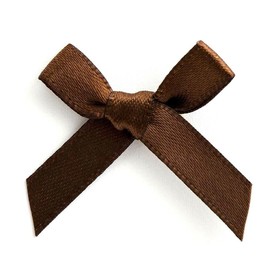 Trucraft 3cm 7mm Satin Ribbon Mini Craft Bows Brown Pack of 20