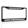 Metal Insert License Plate Frame Protected by 2Nd Amendment Weatherproof