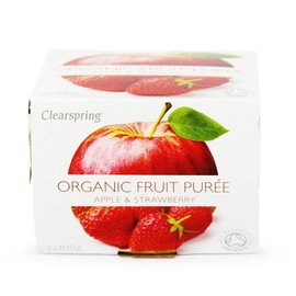 Clearspring | Apple& Strawberry Puree - Org | 12 x 2X100G