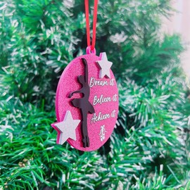Ballet Christmas Ornaments, Ballerina Ornaments for Christmas Tree, Ballet Dancer & Ballet Shoes Ornament Keepsake, Xmas Gifts for Ballet Girls Lovers Athletes Coach, Dream It Believe It Achieve It