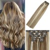 WindTouch Clip in Hair Extensions Human Hair Balayage Medium Light