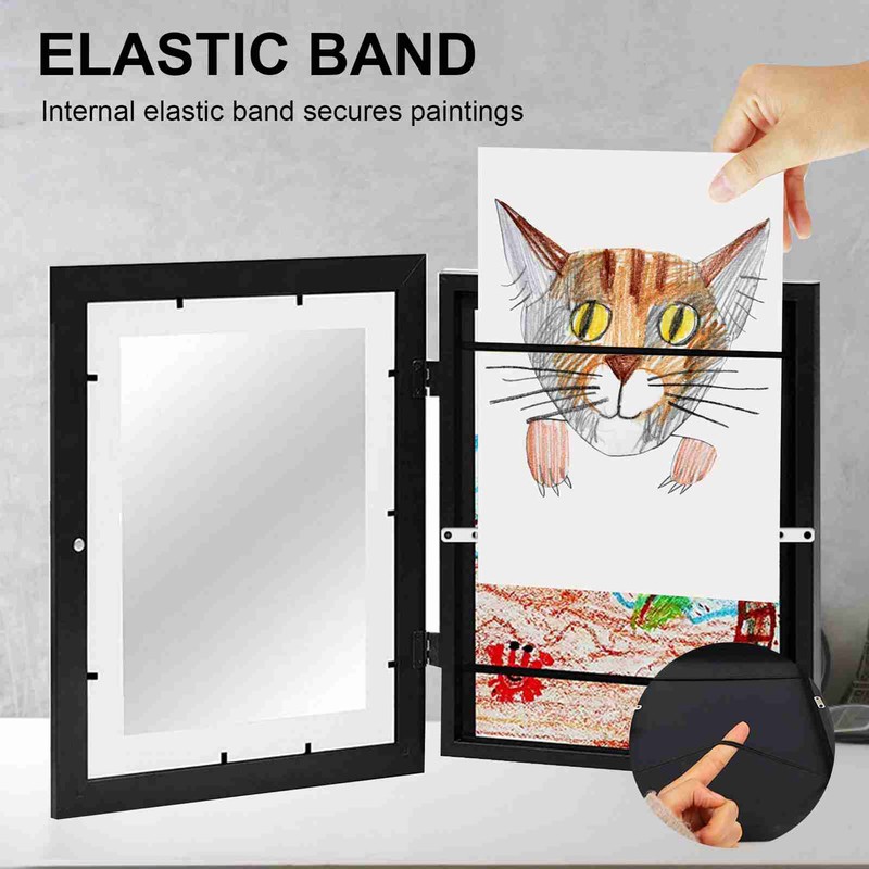 Wooden photo frame table oil painting storage box Kids Art