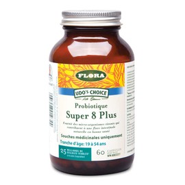 Flora - Super 8 Plus Probiotic - 42 Billion CFU, High Potency, Vegetarian Probiotics for Women & Men, Yeast Balance - 60 Vegetarian Capsules