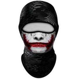 Eikuni Balaclava Face Mask Men Women for Winter Cold Weather Ski Cycling Ski Hunting (Skull White Face Red Blood Lip)