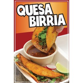 Quesabirria Decal Window Sticker Mexican Food Truck Concession Vinyl Restaurant (24" x 18")