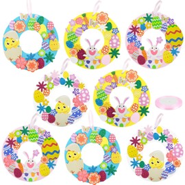 FOPINOA Foam Easter Crafts, 8 Sets Easter Craft Kits Foam Stickers Easter Foam Crafts DIY Foam Easter Stickers Arts and Crafts for Kids Holiday Activities Easter Day Party Supplies Home Decoration