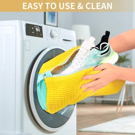 Shoe Washing Machine Bag,Shoe Cleaning Bag for All Shoe Types,Laundry Shoe Bag for Washer and Dryer (Yellow)