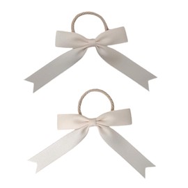GFun Ribbon, Hair Accessories, Hair Ribbon, Kids, Small, Set of 2, Hair Ornaments, Hair Arrangement, Recitals, Kindergarten Entrance Ceremonies, Outfit, Beige