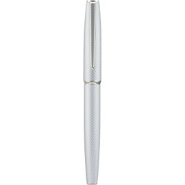 Hong Dian A3 - Pluma estilográfica de aluminio plateado, punta extrafina, diseño de lujo, pluma de escritura suave con convertidor y estuche de metal