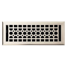 Empire Register Co, Vent Cover - 4x12 inch, Honeycomb Design, Brushed Nickel Finish, Heavy Duty Floor Vent Covers, Metal Damper Attached. Vent Covers for Home Floor only.