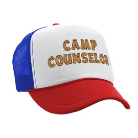 Camp Counselor - Nature Wilderness Guide Tourist - Vintage Retro Style Trucker Cap Hat (R W B)