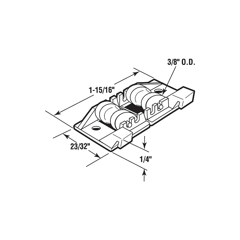 Prime-Line G 3131 Sliding Window Tandem Roller Assembly, 3/8 In.