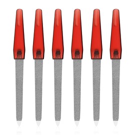 6-Pack Metal Fingernail File, Metal Nail Files for Women Stainless Steel Diamond Non-Slip Handle Foot Nail Files Double-Sided Sapphire Sand Trimmer for Men Women's Natural Nails