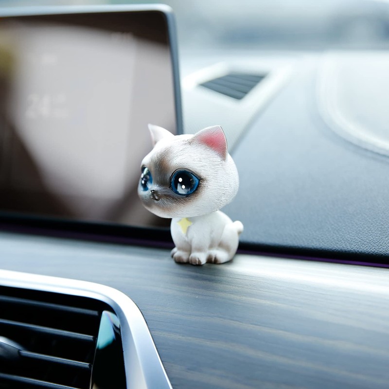 YGMONER Cat Bobblehead Ornaments Car Dashboard Shake Head Resin Figurines