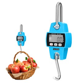 WIYETY Digital Hanging Scales 300 kg, Hanging Scales, Luggage Scales Digital with Hooks, Mini Portable Scales with Hooks, LCD Digital Luggage Scale, Hanging Scales for Farm, Factory, Hunting (Blue)
