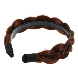 Healvian Wide Plaited Wig Headband for Women Braid Hair Accessory for Parties Festivals Everyday Wear Natural-looking Synthetic Hair Light Brown