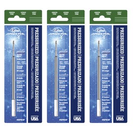 Pressurized Ballpoint Ink Refill Pack of 3 (Green, Fine)