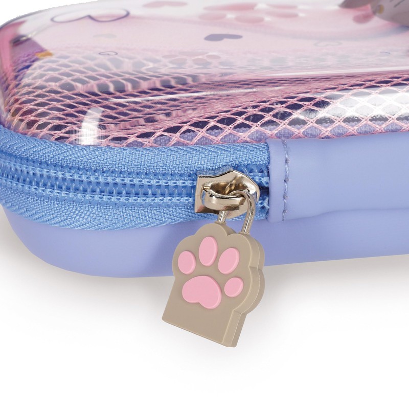 Legami - Wonderwow Kitty Pencil Case, 2 Compartments and Pen