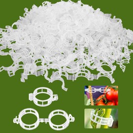 Hillylolly Pack of 300 Plant Clips, Tomatoes, Tomato Clips, White, Plant Clips, Tomatoes, Practical Plant Support Clip, Plant Clips for Climbing Plants, Plant Support Clips, Double
