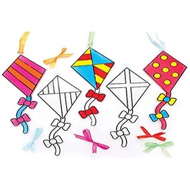 Baker Ross FE407 Kite Suncatcher Craft - Pack of 10, Stained Glass Effect For Kids to Decorate and Display for Arts and Craft Activities