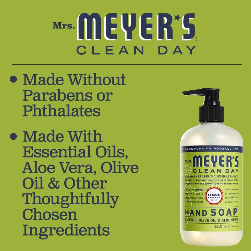MRS. MEYER'S CLEAN DAY Liquid Hand Soap, Cruelty-Free Hand Wash