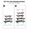 Tuohours Skateboard Racks Floor Stand Holder, Freestanding 5-Tier Skateboard Storage