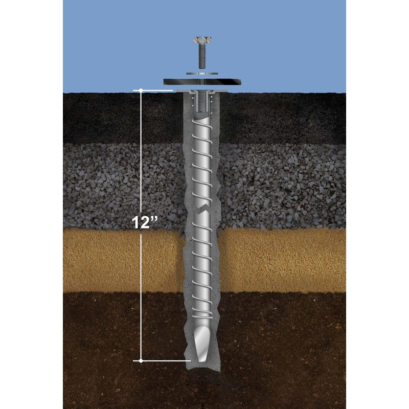 BoltHold SP12-38 Zinc Plated Steel Asphalt Anchors (12” x 5/8”)