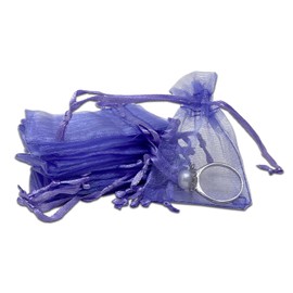 TheDisplayGuys 48-Pack 2" x 2-3/4" Lavender Sheer Organza Gift Bags with Drawstring, Jewelry Candy Treat Wedding Party Favors Mesh Pouch