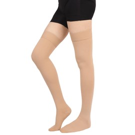 Orgood Thigh High Compression Socks Women, 20-30mmHg Compression Stockings for Women Men, Closed Toe Graduated Compression Socks with Silicone Band for Varicose Veins, Edema, Post-Surgery