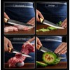 Premium Steak Knives Set with Hammered Steel Blades, Wooden Handles,