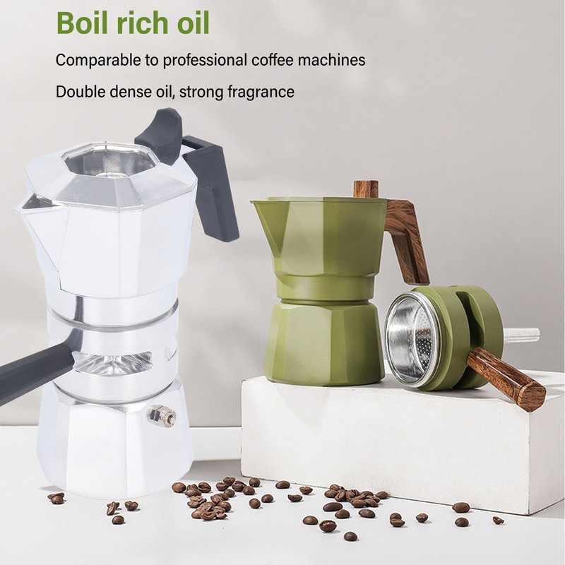 120ml 2 Cups Double Valve Moka Pot Aluminum Alloy Moka
