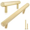 QOGRISUN 5-Pack Solid Brass Cabinet Pulls Hexagon Drawer Handles, 3-3/4-Inch
