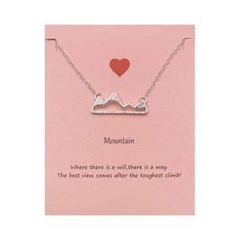 Your Always Charm Mountain Necklace,Snowy Mountain Necklace for Women,Nature Jewelry Present for Skiers, Hikers, Campers, Climbers and Nature Lovers
