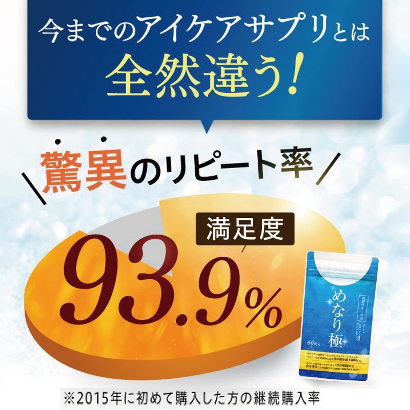 【ぼやけ・かすみを改善】さくらの森 めなり極 1袋 機能性 ビルベリー ルテイン サプリメント 60粒 約1か月分 ビルベリー