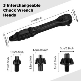 Otoolling 2pcs 2 in 1 Drill Chuck Ratchet Spanner 2025 Universal Chuck Key Replacement Tool 2 in 1 Ratchet Drill Key Wrench Compatible with Most Electric Drills and Power Tools