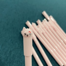 sencoo Girl Cute Pens Red Ink Kawaii Pen Cute Cat Pen 0.5 mm Ball Point Pens for School Office Supplies (Red)