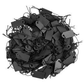 200 Pcs Black Price Tags, Gift Tags with Elastic String, Jewelry Price Tag Writable Kraft Gift Tag for Clothes Jewelry Stocking Stuffers(Black,1×0.47inch