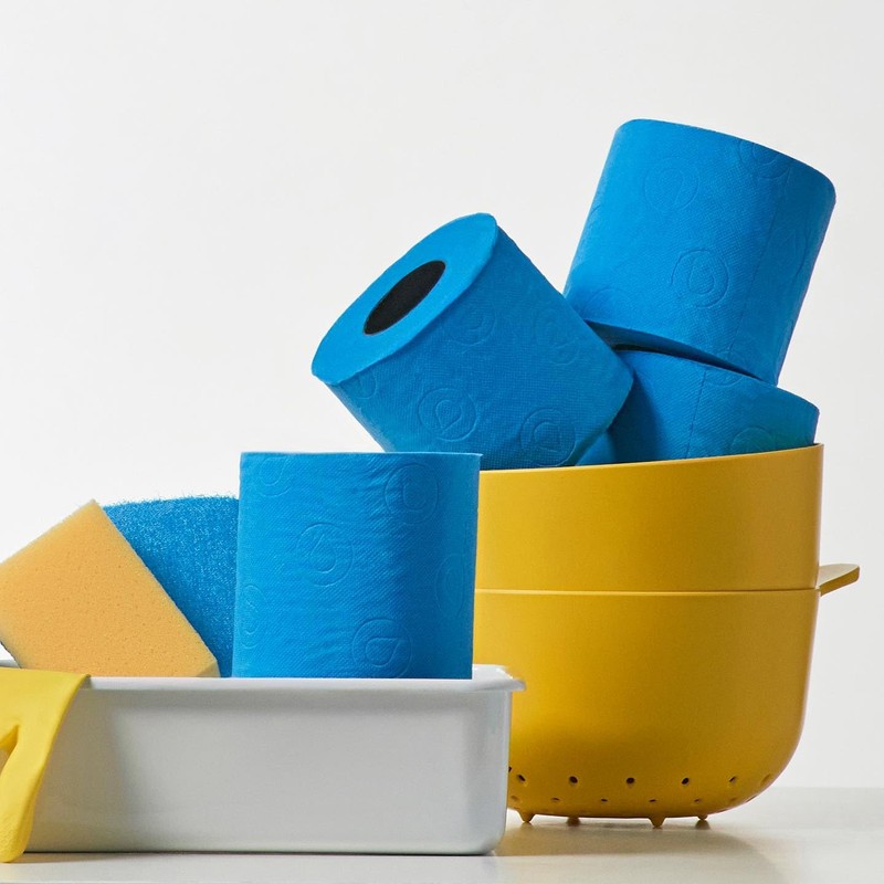 Renova Blue Toilet Paper 3-Ply - Pack of 6 Compact