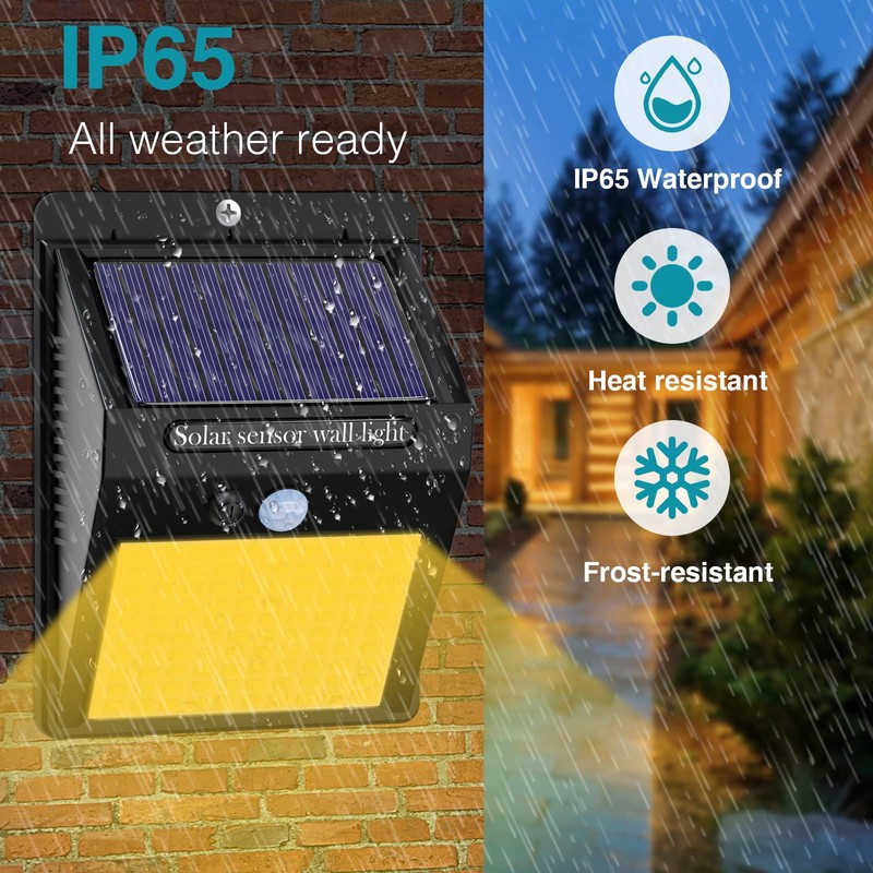 2-Pack Outdoor Solar Motion Lights - 3 Modes/100 LED Wireless,