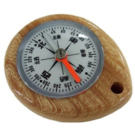 Misartec W-1 Azimuth Magnetic Ketting Compass Waterproof Wood Brown