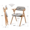 HOMEFUN Folding Chairs with Armrest, Wooden Stackable Dining Chairs with