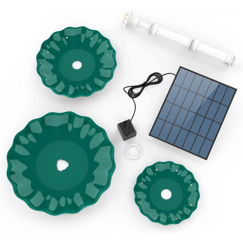 AISITIN 3 Tiered Bird Bath with 3.5W Solar Pump,for Bird