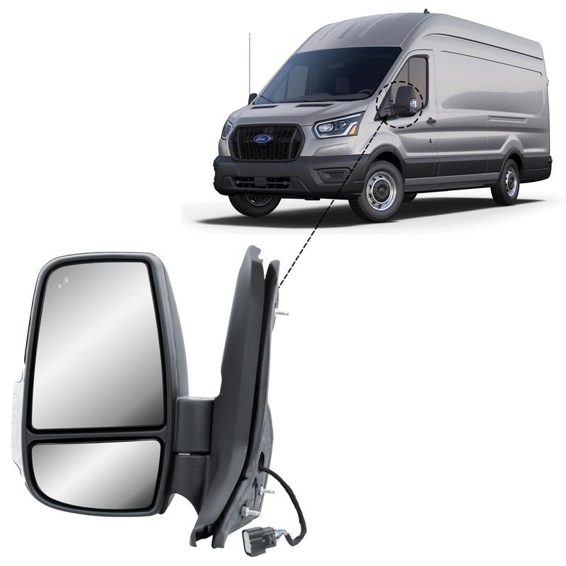 Replacement Driver Left Side Mirror Power Mirror and Heated with