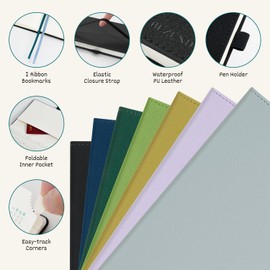 BEZEND Pocket Planner 2025-2026 Weekly with 2 Columns, 18-Month Academic Agenda (Jul 25-Dec 26), Life Work Appointment, Storage Pocket, Pen Holder, PU Leather Hardcover 3.5" x 6" - Dutch Blue