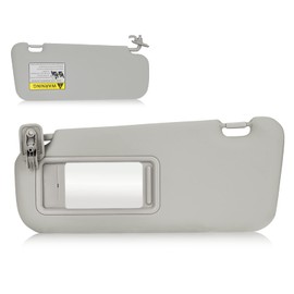 Sun Visor for 2010-2013 Mazda 3, Left Driver Side Gray Sunvisor Replacement BBM2-69-320C-75