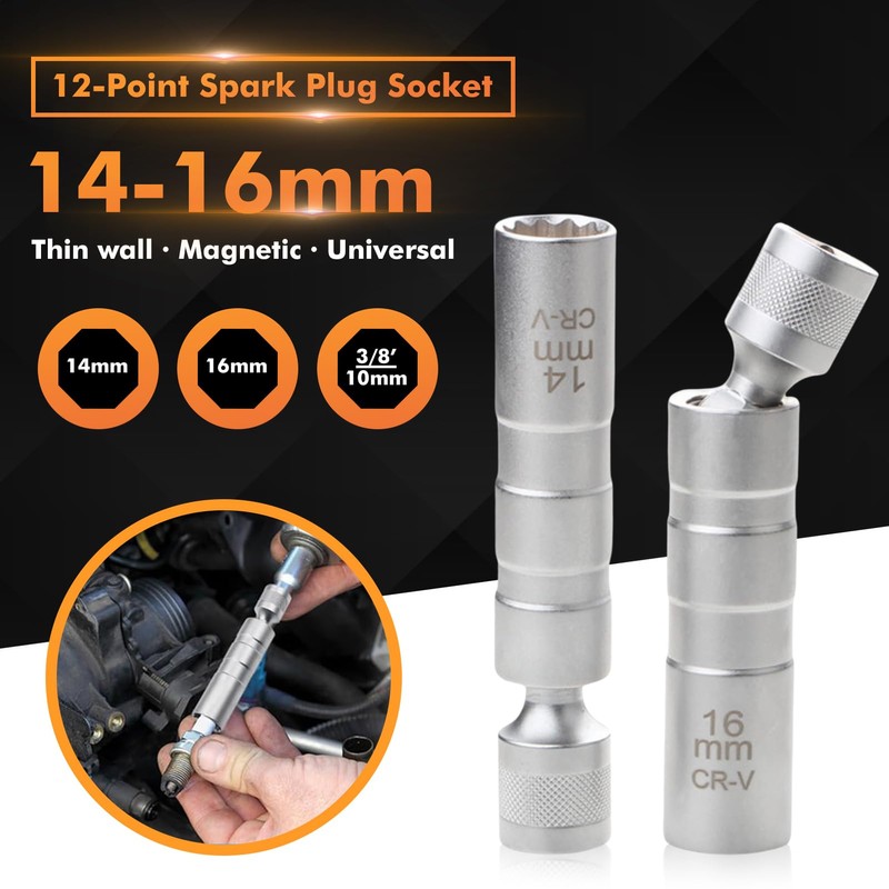 VOBOR Spark Plug Wrench 14 mm 16 mm Pack of