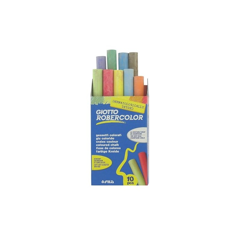 Giotto Robercolor 538900 White Chalk 10 Chalks 10 Packs