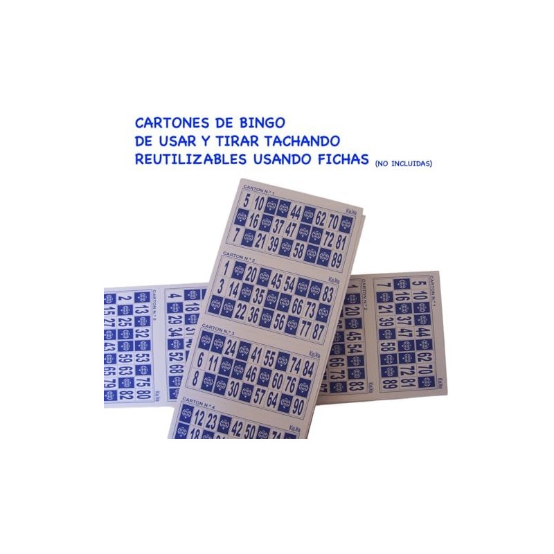 KEKA 300 Cajas de Bingo con 90 Bolas (Azul)