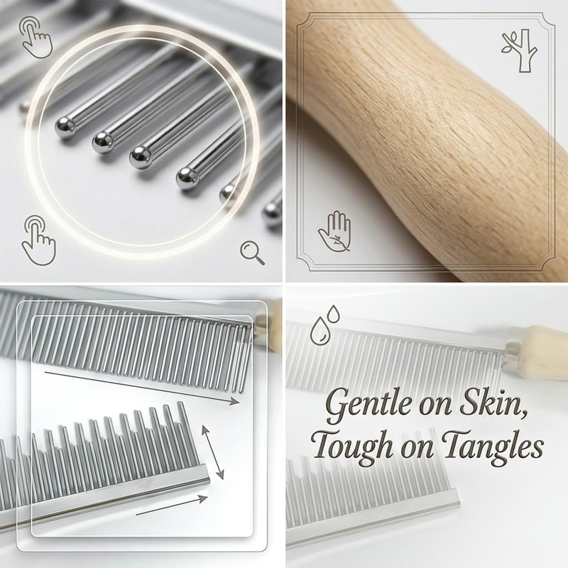 2 Pcs Cat Dog Comb, Dog Grooming Combs for Grooming